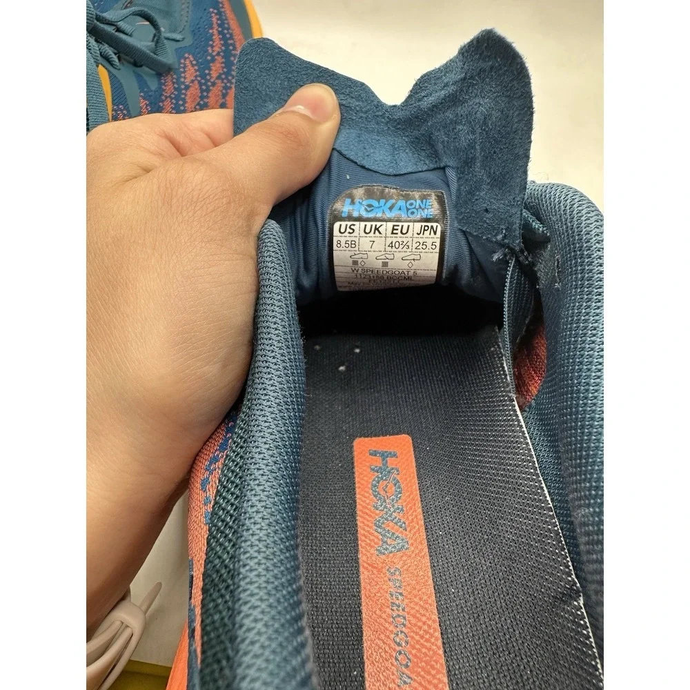 Size 8.5 - Hoka One One HOKA Speedgoat 5 Blue Coral Camellia W - Picture 10 of 10